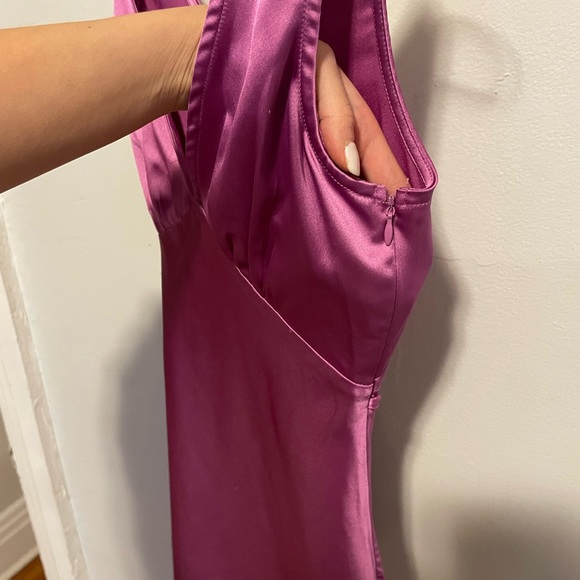 Princess Polly Satin Magenta Slip Dress - Picture 9 of 9